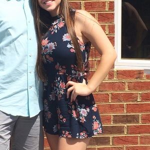 High Neck Keyhole Back Romper